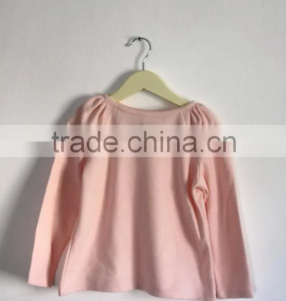 Folded Sleeves Girls Peachy Long Sleeves Cotton Shirt &Children Clothing photo-2