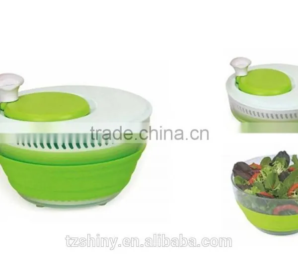 2016 Food Grade Plastic Collapsible Salad Spinner for Vegetable and Fruit Plastic Salad Spinner Multifunctional Salad Spinner photo-3