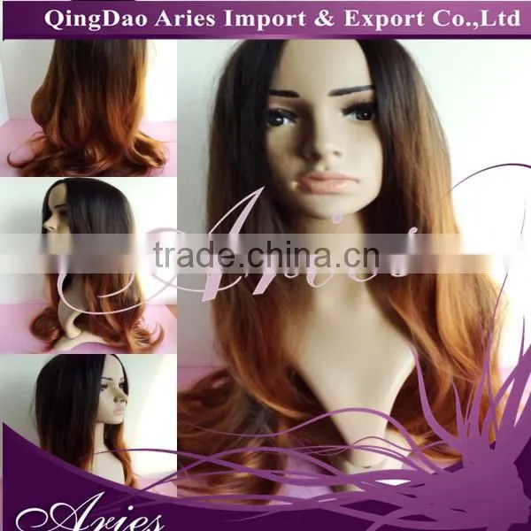 24" Long Straight Black to Grey Heat Resistant Lace Front Hair Wig photo-3
