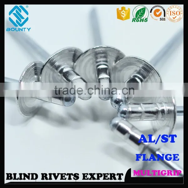 HIGH QUALITY FACTORY OPEN HEAD ALUMINUM STEEL LARGE FLANGE HEAD MULTI GRIP POP BLIND RIVETS photo-5