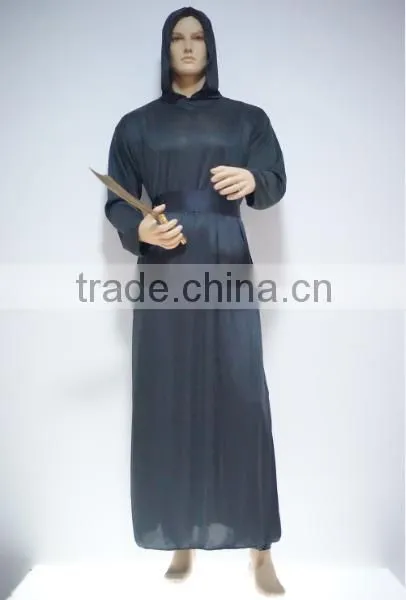 Midnight Black Ghost Horror Robe Fancy Dress Instant Suit Costume photo-3