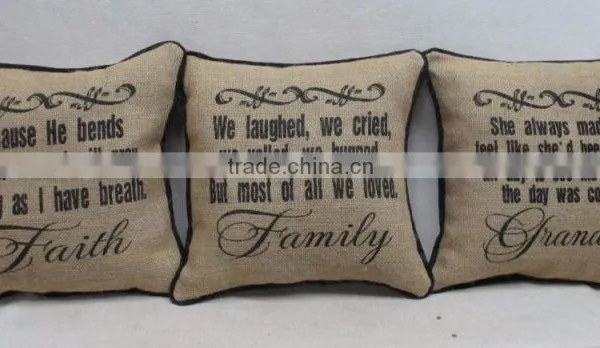 Family Square Vintage Throw Pillow Case Shell Decorative Cushion Cover Pillowcase (Home)