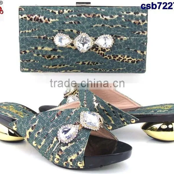 CSB7227 Top Fashion Latest Fashion Woman Italy Style High Heel Shoes and Glitter Bags photo-4