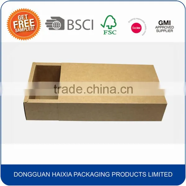 Eco-friendly Wholesale Kraft Paper Drawer Box Slide Open Box photo-3