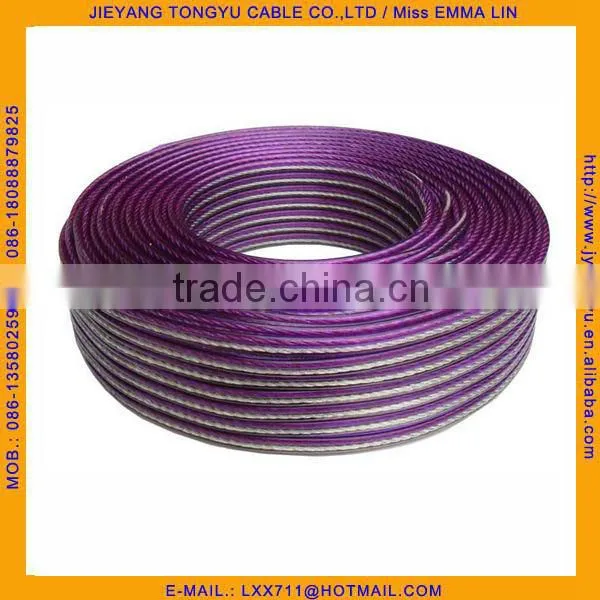 Gold Silver Speaker Wire Transparent Purple White 2x1.0mm Speaker Cable
