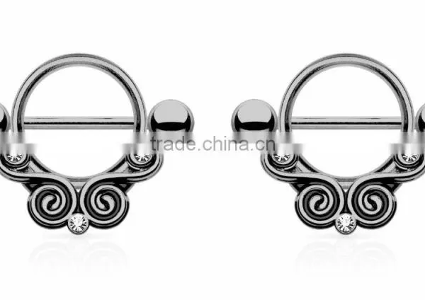 316L Surgical Steel Nipple Shields Rings Body Jewelry photo-5