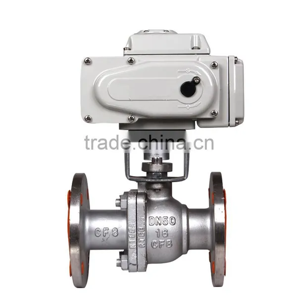 2 Way 2 Inch Automatic Stainless Steel Water Valve Flow Control DC12V DC24V 220v Flange Ends