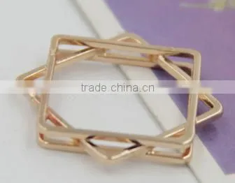 Rock n Roll Stacking Square Brass Gold Silver and Black Ring photo-4