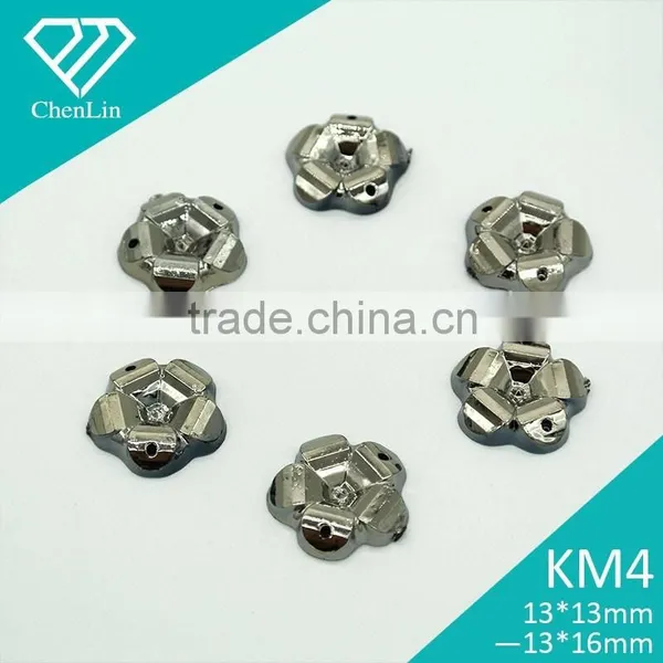 KM4 Marguerite 13mm 16mm Flat Back Sew on Acrylic Rhinestones for Fashion Decoration, Craft Making, Garment Bags Accessories