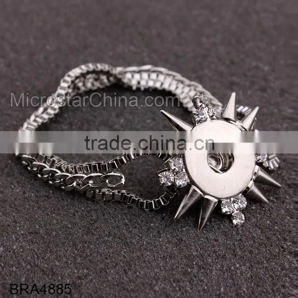 Hot New Products for 2015 Multichain Colorful Rope Custom Snap Button Bracelet photo-6