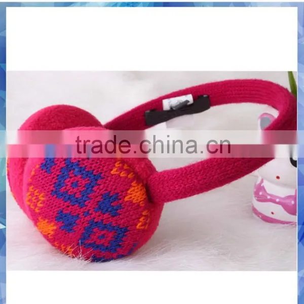 Women Fairisle Knitted Cheap Earmuff With Fleece Lining photo-2