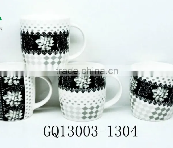 340CC Beer Fine Bone China Mug Round Shape With Printed and Bulk Packing Cheap Sale photo-5