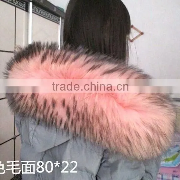 FIF-RC-40 Big Raccoon Fur Collar for Women Winter Jacket/Parka/Coat Detachable Real Fur Trim for Hood photo-5