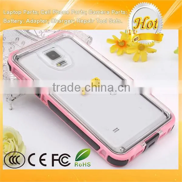 For Samsung Note 4 Waterproof Shockproof Case With Button Pink photo-5