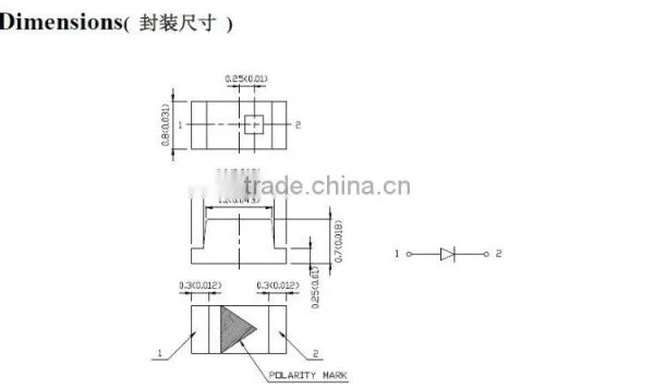 Blue Emitting Color 230mcd Smd Led 0603 1608 LED photo-2