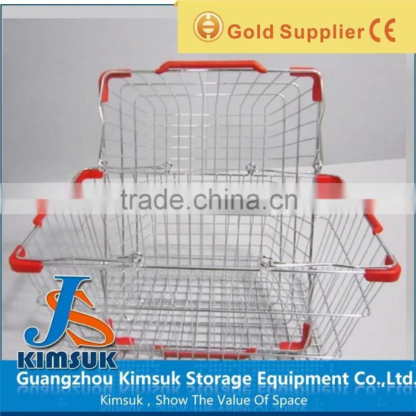 Single/ Double Handl Supermarket Shopping Basket Wire Shopping Basket