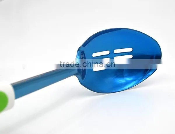 Non-stick TPR Handle Factory Price Titanize Kitchen Slotted Cooking Spoon photo-5