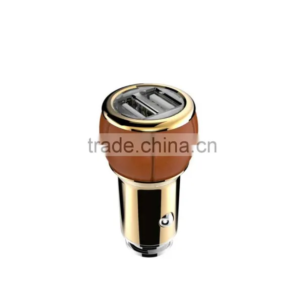 5V 2.4A Safety New Style Coloful Leather Car Charger photo-2