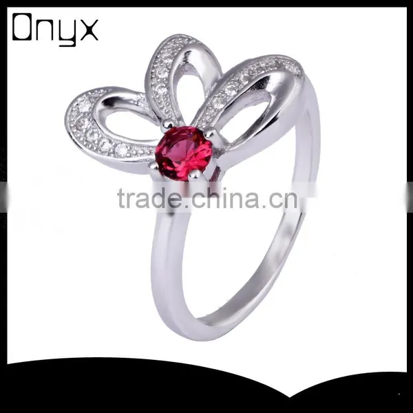 925 Sterling Silver Red Eye Rabbit Ring for Women With Ruby