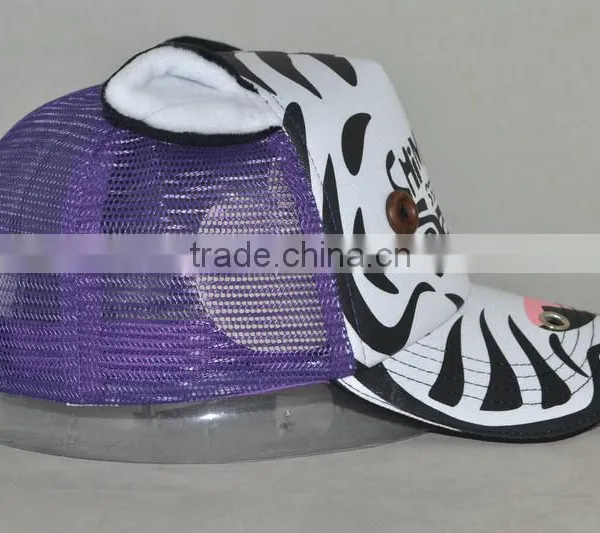 Guangzhou Hat Factory Professional Custom 100% Cotton Cute Cartoon Hippo Shape Trucker Cap photo-4