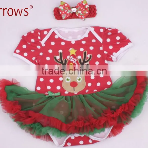 2Pcs Per Set Infant Girls Princess Outfit Baby Girls Bodysuit With Headband for 0-12Months photo-5