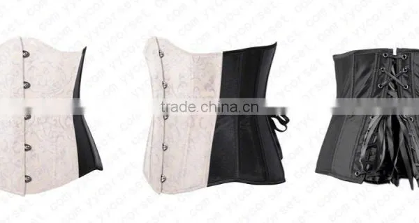 Hot Sale Heavy Brocade Fabric Full Steel Boned Tight Lacing Back Support Corset photo-3