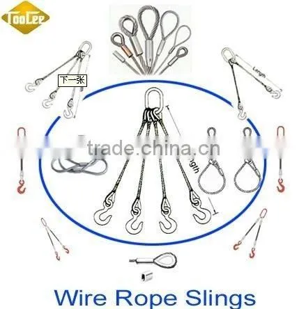 7*7 / 1*19 Galvanized Single Leg Eye and Eye Wire Rope Sling photo-3