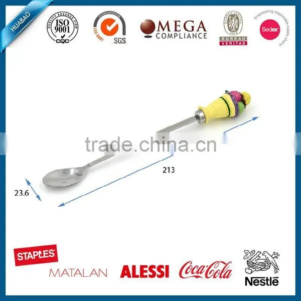 Cute Creram Polyresin Head Spoon, Spoon Rest, Cutlery With Long Handle photo-2