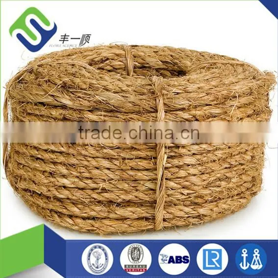 100% Sisal 6mm Rope, 3 Strand Twisted Sisal Fiber Rope for Decoration photo-3