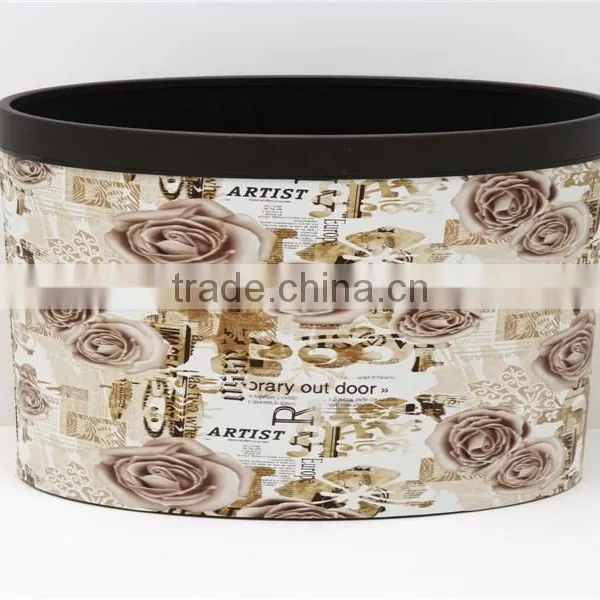 Plastic Leather Medium Semi Round Trash Can Wastebin 9L photo-3