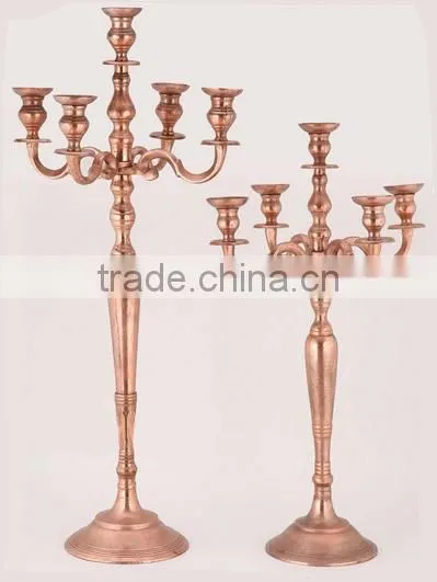 Tall Silver Candelabra for Wedding Centerpiece, Copper Candelabra for Wedding photo-2