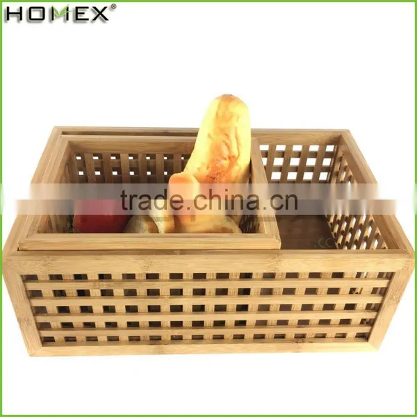 Handmade Bamboo Bin Fruit Storage Crate Homex BSCI/Factory photo-3