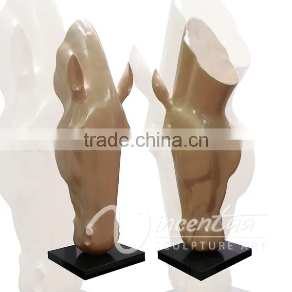 Art Deco Riproduzioni High Quality Fiberglass Head Horse Statue for Sale photo-2
