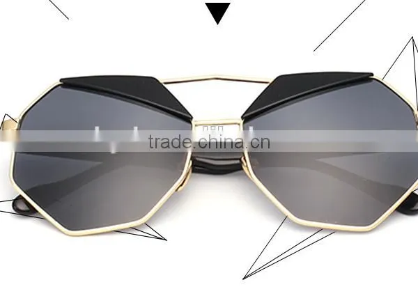 2016 New Fashion Dazzle Colour Hexagon Sunglasses Fine Really Membrane Cycling Beach Sunglasses Outdoor Sports Mirror photo-2