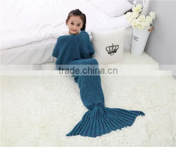 Bulk Wholesale Hotsale Acrylic Children Blankets Mermaid Tail Blanket photo-4