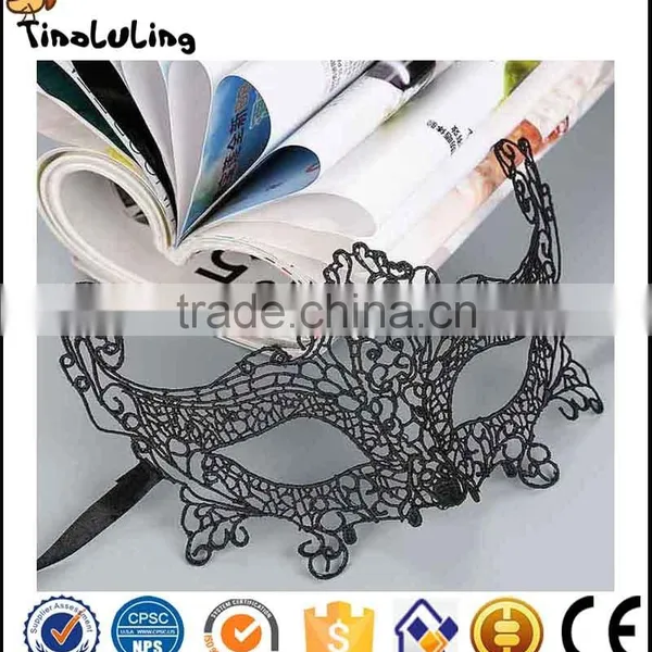Women Elegant Sexy Black Lace Masquerade Eye Mask Carnival Dance Hand Mask photo-2