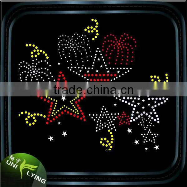 Bling Bling Star Iron On Rhinestone Transfer Star Design Motifs photo-2