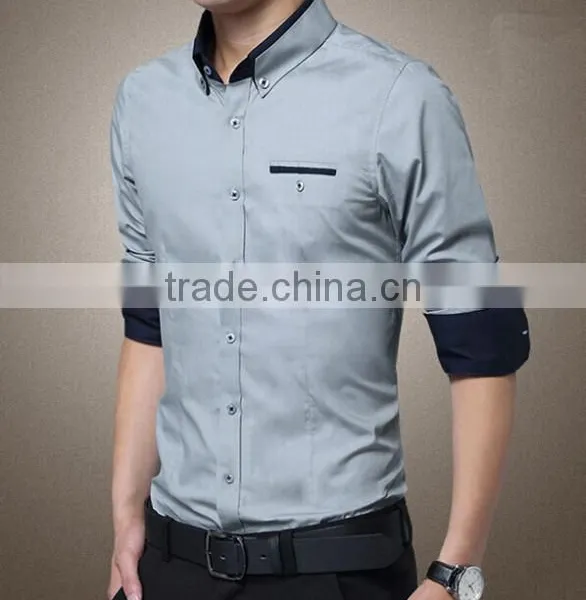 2016 New Style Men's Shirts Business Men Long Sleeve Shirt Fomal Dress Shirts photo-6