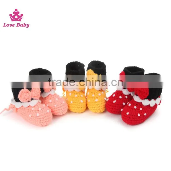 Wholesale Love Baby Crochet Baby Booties Kids Winter Shoes With Bow LBS20151223-35 photo-4