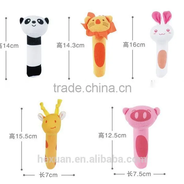 Soft Baby Kid Toy Ring Bell BB Baby Plush Rattle Squeaker Early Educational Doll Rod 0M+ Cute Cartoon Animal Musical Plush Toy photo-2