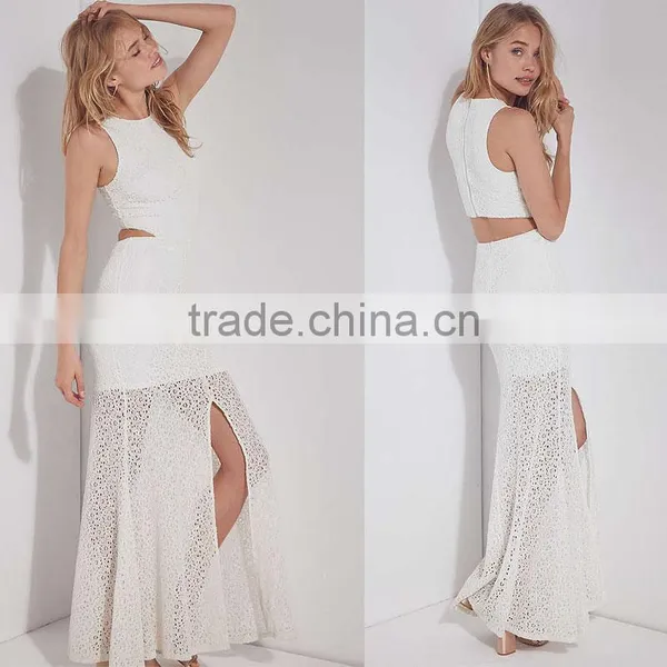 Luxury Long Maxi Lace Dress Fancy Frog Women Dresses With Slit photo-6