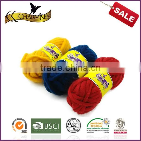 Charmkey Wholesale Hand Knitting Yarn Blend Yarn Thick Acrylic Roving Yarn photo-2
