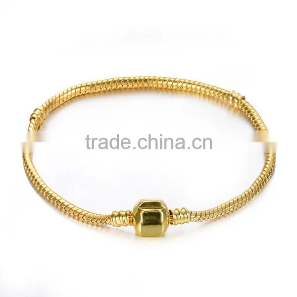 Snap Clasp Snake Chain European Charm Bracelets For Adult 18cm,19cm,20cm photo-3