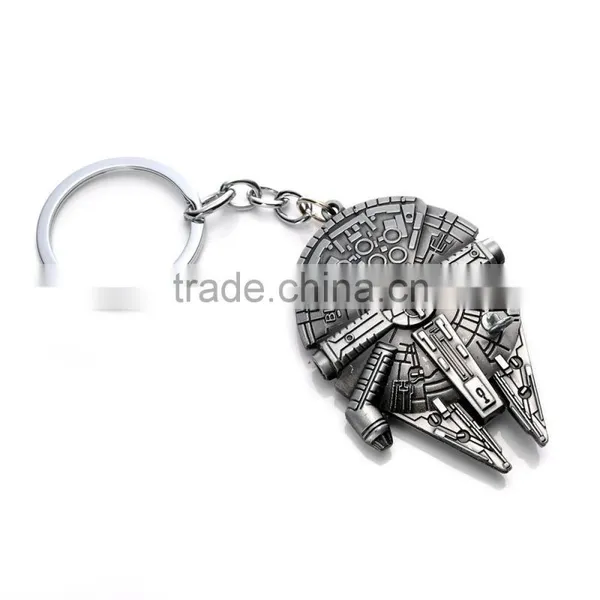 War Spaceship Silver 7cm Metal Keychain Keyring photo-2