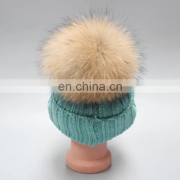 2015 New Year Product Cute Fashion Knit Kids Hats Fur Pom Pom Crochet Baby Hats photo-4
