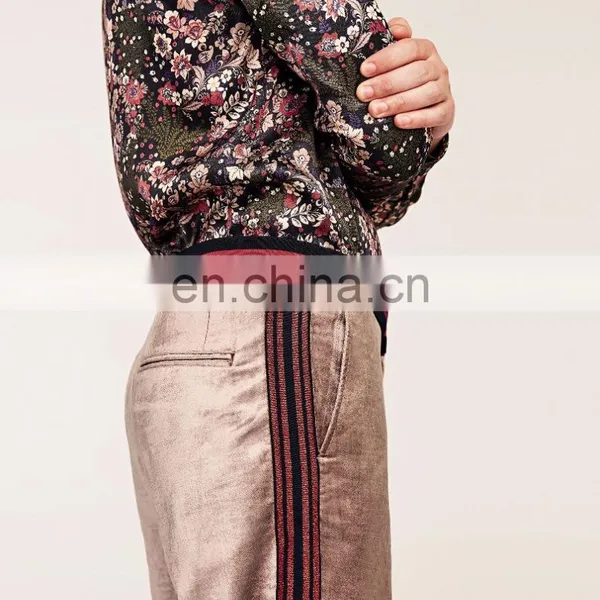 Wholesale Dongguan Custom Man Casual Velvet Trousers With Side Stripes photo-5