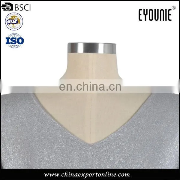 2016 Comfortable V-Neck Casual Cotton Soft Knit Womens Sweaters Mix Metal Yarn Ladies Garment photo-3
