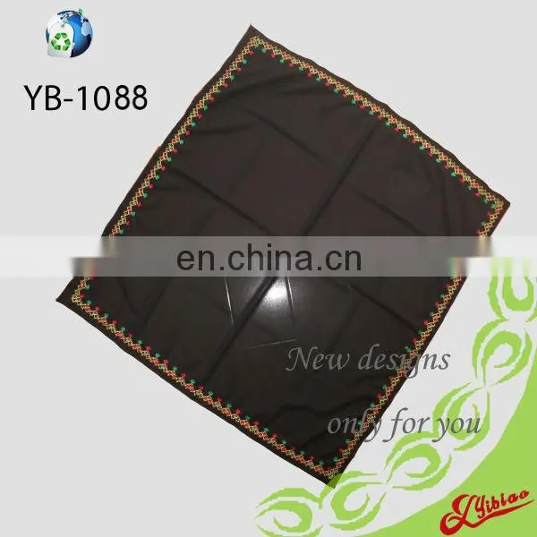 New Design Hand Embroidery Square Fashion Chiffon Polyester Scarf photo-3
