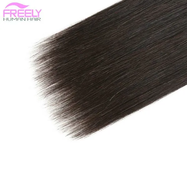 Brazilian Human Hair Bundles Straight Human Hair Weaving 16 18 20 Inch Remy Unprocessed Virgin Human Hair Natural Black photo-5