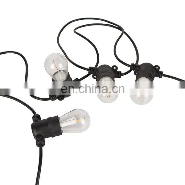 Waterproof Outdoor Custom 48ft 15 Sockets S14 Party Edison Bulb Patio Led String Lights Without Hanging Wire photo-3